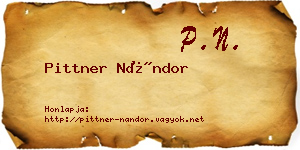 Pittner Nándor névjegykártya